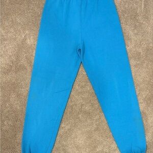 Vintage Jerzees Sweatpants Unisex Large Blue Drawstring Jogger Made in USA 90s